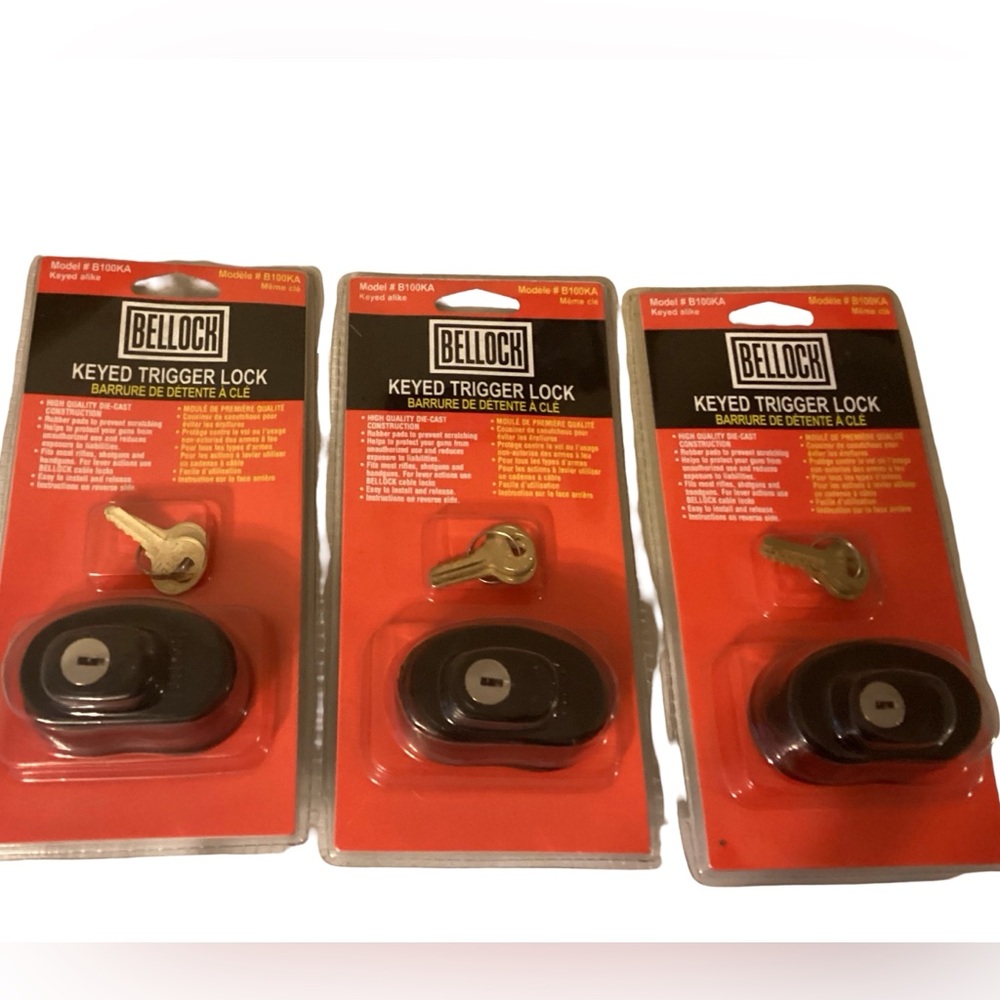 🦌 3 New Bellock Keyed Trigger Locks for Guns